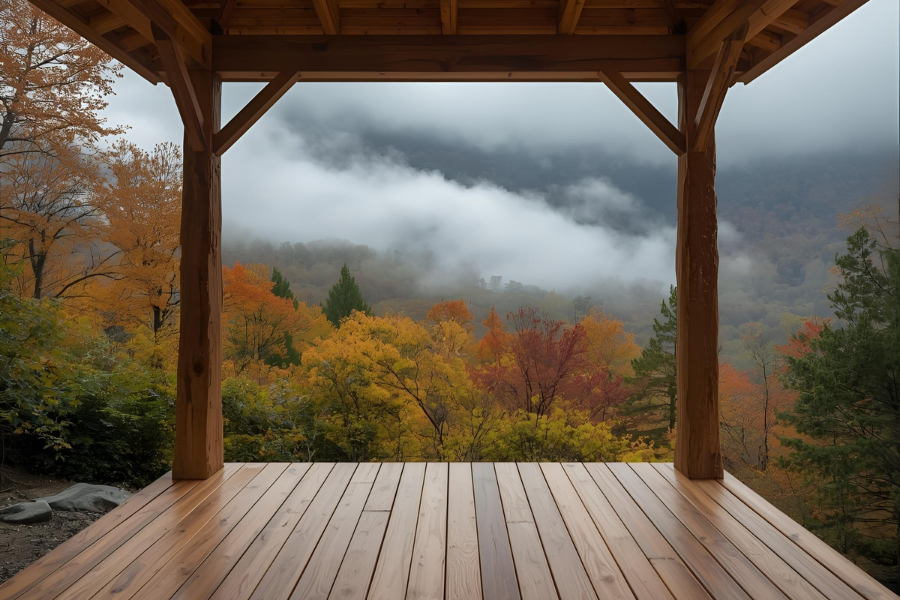 Composite decking with aluminum railing and LED lighting Seattle