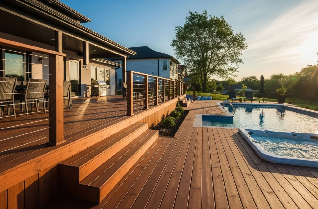 Finished custom deck with affordable deck builders Seattle cost